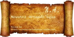 Novotni Artemíszia névjegykártya